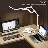 Lampe de bureau LED à bras articulé réglable pour le dessin et le croquis, lumière sans scintillement, protection des yeux, avec variateur tactile et design élégant