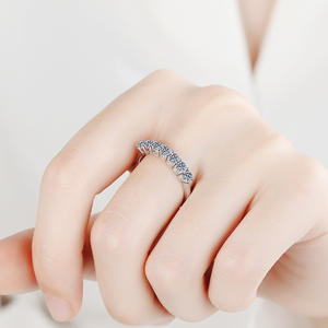 Mosang anillo de diamantes mujer 925 Plata pura T familia Mosang piedra <span class=keywords><strong>Starlight</strong></span> anillo princesa siete filas diamante precisión boda - Product Image 5