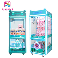 Machine personnalisée de grue de vente de jouet de poupée de griffe en peluche d'ours mignons à monnayeur d'arcade