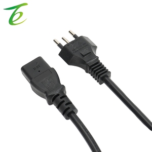 Kabel Daya Tiga Inti Standar Brasil dengan Konektor Pin Tail, Kabel Tembaga Murni Tiga Inti Standar Brasil, Konektor Lurus untuk Rice Cooker - Product Image 4