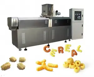 Breakfast Cereal Corn Flakes Processing Equipment Puff Core Filling Corn Chips Plant Snack Baby Food Extruder Bread Crumb Making