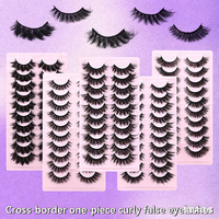 10 paires de faux cils naturels 3D multicouches épais européens et américains pour maquillage de scène, vente en gros