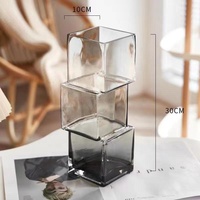Vase d'art de style avancé Décoration Vase transparent en verre de luxe léger