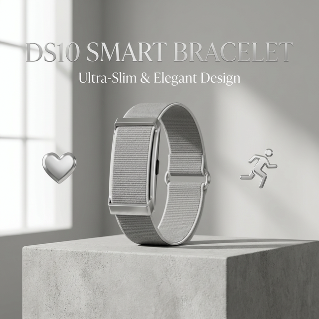 OEM Custom Slim Zinc Alloy Smart Band 1ATM Waterproof Fitness Tracker with 24H Blood Pressure Oxygen Monitor Smart Bracelet DS10