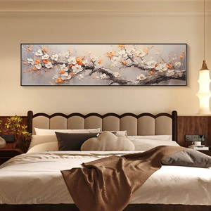 Peinture à l'huile florale moderne originale sur toile peinte à la main de belles fleurs décoration murale pour la maison - Product Image 3