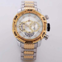 Reloj de Cuarzo para Hombre, Estilo Europeo Americano, Seis Agujas, Correa de Aleación, Resistente al Agua 100m, Cristal Mineral