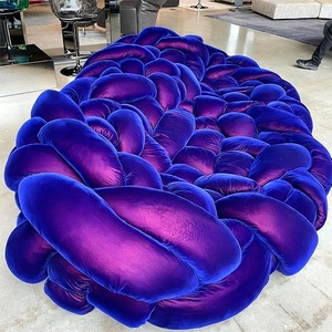 Sofá de terciopelo de tela ultrasuave <span class=keywords><strong>tejido</strong></span> a mano de moda italiana para sofá de sala de estar de Villa o Hotel - Product Image 5