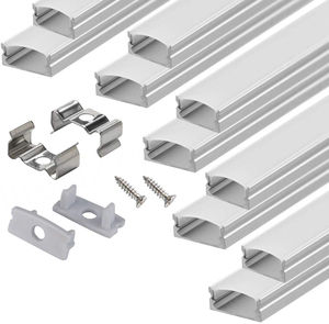 Profilé en aluminium en forme de U pour bandes LED, 3,3 pieds et 6,6 pieds, avec diffuseurs et clips de fixation - Product Image 1
