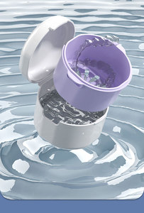 Oral Orthodontic Retainer Cleaning Case Denture <b>Bath</b> Box With Strainer Double Layer Braces Denture <b>Storage</b> Box Soaking Container - Product Image 4
