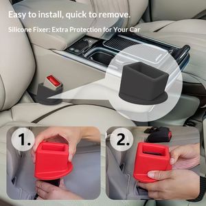 Support de fixation universel en silicone pour boucle de sécurité de ceinture de voiture, avec logo personnalisable - Product Image 2