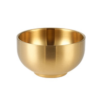 Bol à riz et soupe en acier inoxydable 304 poli, style coréen moderne et minimaliste, à double paroi, écologique, isolant thermique et anti-brûlure