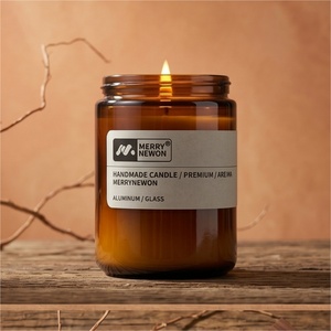Empty Amber Glass Jar Scented <b>Candle</b> Holder Amber <b>Candle</b> Jars with Lids 100g 150g 250g 500g - Product Image 5