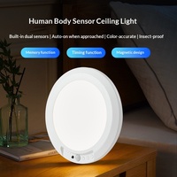 Plafonnier LED intelligent à détection de présence, design moderne et minimaliste, trois couleurs à intensité variable, idéal pour couloir et hall d'entrée