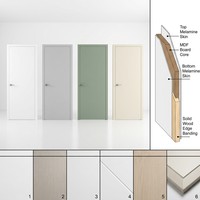 Porte intérieure coulissante pivotante à cadre pliant en mélamine avec apprêt blanc pour projet de logement locatif