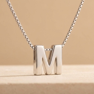 Collar Personalizado <span class=keywords><strong>con</strong></span> Iniciales del Alfabeto, 26 Letras, Acero Inoxidable, Colgante <span class=keywords><strong>de</strong></span> Letra A-Z, <span class=keywords><strong>Cadena</strong></span> <span class=keywords><strong>de</strong></span> Caja, Resistente al Agua, Sin Deslustre, Joyería Personalizada - Product Image 1