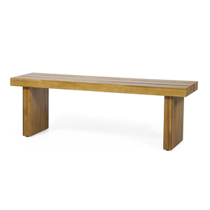 Banc d'extérieur en <span class=keywords><strong>bois</strong></span> d'acacia fait à la main - Siège de patio en teck ANGIE avec assise en faux rotin - Product Image 5