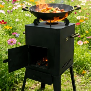 Poêle à <span class=keywords><strong>bois</strong></span> portable multi-combustibles sans fumée pour le camping, la randonnée, le chauffage du jardin, la cuisson d'urgence - Product Image 2