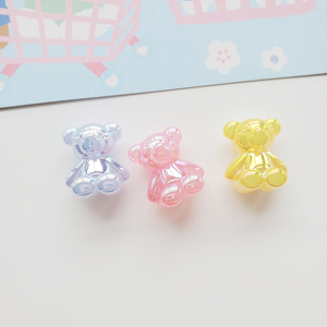 젤리 베어 아크릴 참 구슬 컬러풀 반공 홀 비즈 목걸이 펜던트 공예용 - Product Image 4