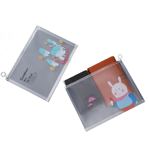 Bolsa de papel transparente multifuncional <span class=keywords><strong>a4</strong></span>, bolsa de plástico pp para archivos, materiales de oficina, papelería creativa, bolsas con cremallera de dibujos animados personalizadas - Product Image 6