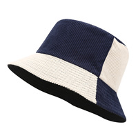 Gorra de pescador de pana bicolor para mujer y hombre, estilo bucket, para verano.