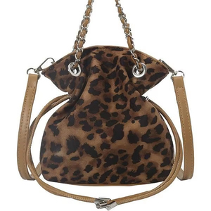 2026 best-selling women's fashionable leopard print waterproof polyester <b>soft</b> bucket <b>bag</b> crossbody <b>bag</b> - Product Image 1