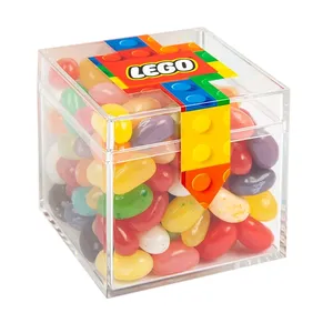 Plexiglass Corporate Gifts Cube 3 x 3 x 3 Inch Candy Favor Boxes 80mm Acrylic Cupcake Package Box