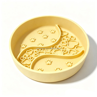 Bol interactif en silicone 2-en-1 Paw Dots de 4,5 cm de profondeur pour chien, gamelle anti-glouton pour une alimentation lente et la réduction de l'anxiété (vente en gros)