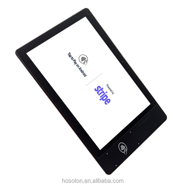 Stocked 10 Inch Front NFC Donation Tablets Tap to Pay Android 16 OS Contactless Payment Kiosk Tablet With Floor Stand