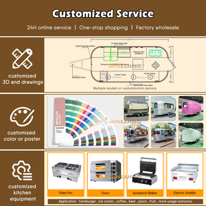 JINLIJING Carretto Mobile in Acciaio Inox per Gelati, Caffè, <span class=keywords><strong>Hamburger</strong></span> e <span class=keywords><strong>Pizza</strong></span>, Bar Mobile da Esterno, Rimorchio per Snack Completamente Attrezzato - Product Image 6