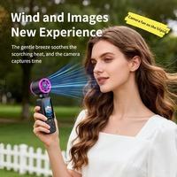 Cámara portátil para vlogs 1080P HD con seguimiento inteligente, dispositivo de grabación con mini ventilador y lente giratoria