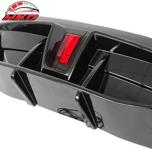 Rear Bumper Lip For Tesla Model Y 2020-2024 IKON Style Gloss Black <b>Diffuser</b> W/ <b>LED</b> Auto Accessories - Product Image 6