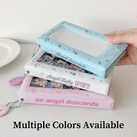 Album photo 4 compartiments style coréen avec ailes d'ange pour filles, pour cartes d'idoles et photos d'étudiants