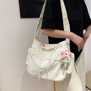 New <b>Large</b> Capacity Embroidered Underarm Shoulder Bag Soft Striped Velvet Women's Crossbody Bag - Product Image 3