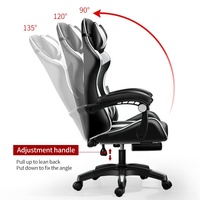 Chaise de jeu de course confortable colorée avec fonction de massage Chaise en cuir synthétique pivotante encastrée en acier inoxydable