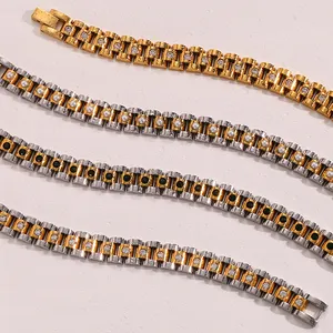 Watchband Chain Bracelet Gold Plated Jewelry Stainless Steel Bracelet Waterproof Women Jewelry