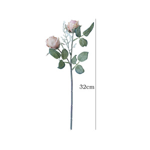 Bouquet de roses artificielles en soie, design à bords brûlés, pour la décoration de la maison, table basse, décorations de la Saint-Valentin - Product Image 5