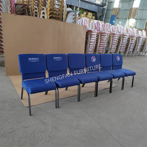 Sillas de <span class=keywords><strong>Teatro</strong></span> Modernas Apilables y Encajables con Cojín Suave de Tela, Muebles de Iglesia Personalizados al por Mayor - Product Image 3