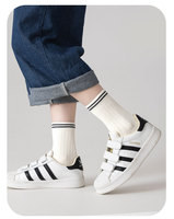 5 paires de chaussettes de sport pour enfants, chaussettes de basket-ball athlétiques pour jeunes, chaussettes de sport rayées en coton respirant et doux, pour 3 à 14 ans, décontractées