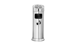Cendrier et litière de grande capacité Cendrier à ouverture latérale Cendrier à dessus incliné Support de sol Cendrier à cigarettes en acier inoxydable - Product Image 6