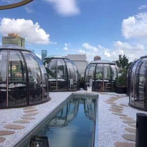 Sang trọng hiện đại bốn mù<span class=keywords><strong>a</strong></span> mái vòm Lều glamping ngoài trời rõ ràng Lều tuyết trắc đị<span class=keywords><strong>a</strong></span> Windproof & rainproof khách sạn mái vòm lều cho khu nghỉ mát - Product Image 2