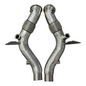 ท่อไอเสียแบบ Vortex High Flow Turbo Downpipe สำหรับ Ferrari F8 Tributo พร้อมฉนวนกันความร้อน สำหรับรถแข่ง อัพเกรดเครื่องยนต์ - Product Image 1