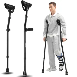 Rehand Medical Rehabilitation Underarm Crutches Aluminum Armpit Crutch Folding Axillary Crutches For Adults