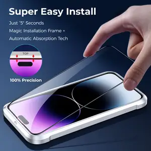 9 In 1 Bundle Set Tempered Glass Front Back Screen Protector + Phone Case + Lens Protector For IPhone 15 14 13 12 11 Series