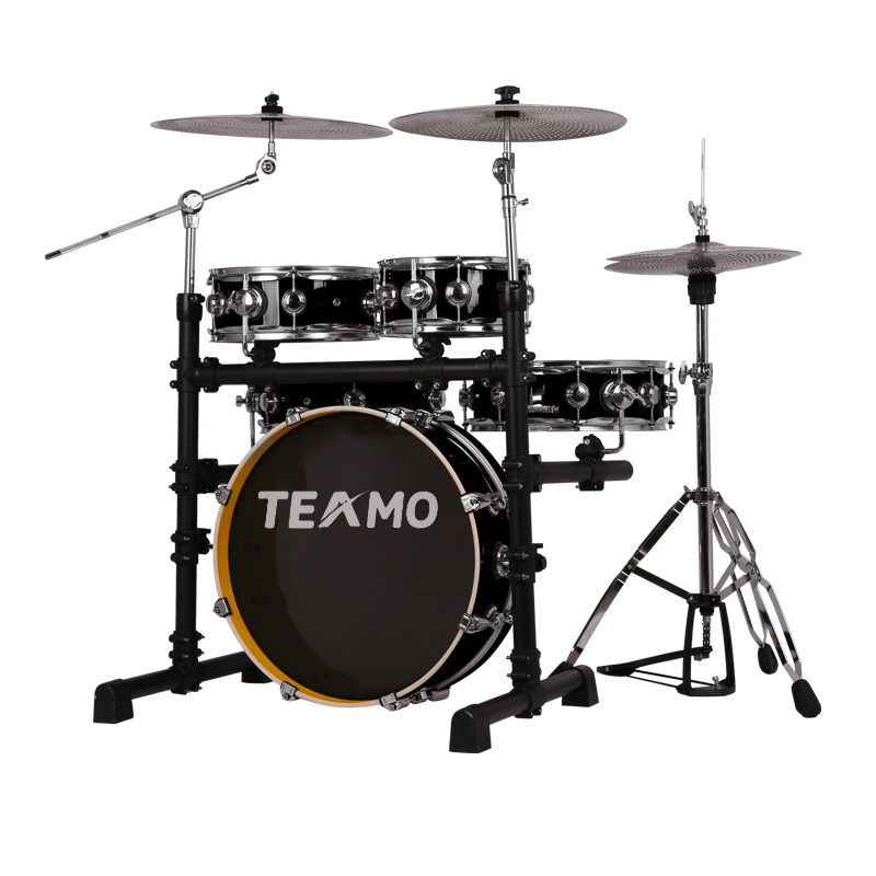 Noir brillant 5 tambours 3 cymbales [cymbale souple]