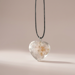 Pendentif en cristal en forme de cœur avec paillettes dorées, fait main, thème amour, cristaux Rozrin polis, cadeau de mariage, bijoux - Product Image 1
