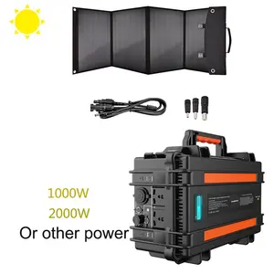 OEM tragbarer Solargenerator Batterie pack Solarenergie system Generator 500W 1000W 2000W Solar tragbarer Generator mit Panels