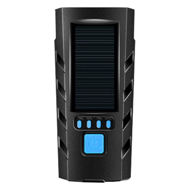 Hongdak 2400Mah Solar Bicycle Headlight with Electric Bell USB Rechargeable Waterproof 130db Bike Horn Dual Lamp Flashligght