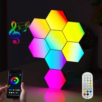 5V hexagone rvb applique murale bricolage LED panneau lumineux musique synchronisation salle de jeu décoration lampe en nid d'abeille