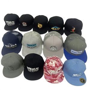 High Quality Custom Embroidered Logo Bulk Cotton Flat Brim Snapback Cap Sports Hip Hop Snaps Hat 6 Panel Custom Snapback Cap - Product Image 1