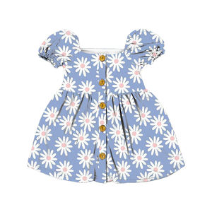 Vestido de Verano Blanco con Estampado de Margaritas de Yiwu Yiyuan para Bebés y Niñas Pequeñas, Vestido Camisero con Botones, Vestidos Infantiles de Boutique - Product Image 1